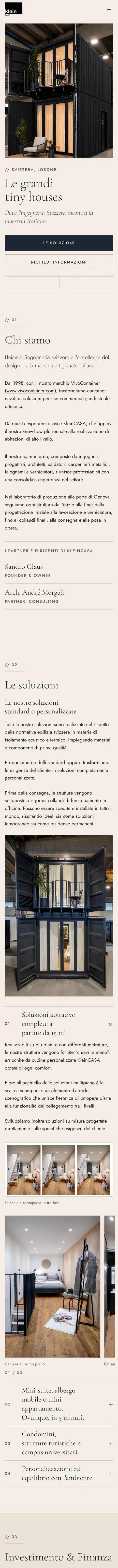 Die erste Ansicht von kleincasa.com auf dem Handy